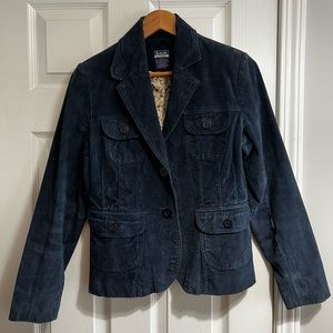 B.U.M Equipment Navy Blue Real Suede Jacket Size Small